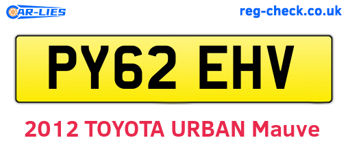 PY62EHV are the vehicle registration plates.