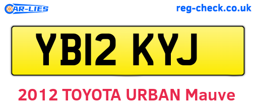 YB12KYJ are the vehicle registration plates.