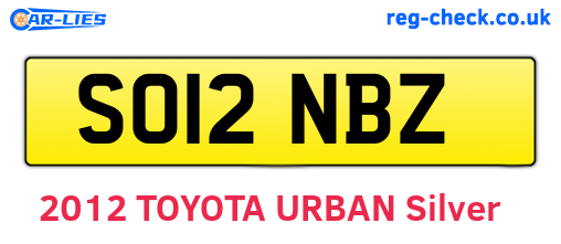 SO12NBZ are the vehicle registration plates.