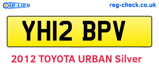 YH12BPV are the vehicle registration plates.