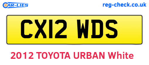CX12WDS are the vehicle registration plates.