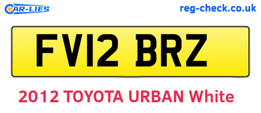 FV12BRZ are the vehicle registration plates.