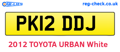 PK12DDJ are the vehicle registration plates.