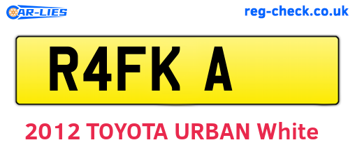 R4FKA are the vehicle registration plates.