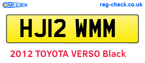 HJ12WMM are the vehicle registration plates.