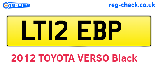LT12EBP are the vehicle registration plates.