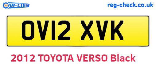 OV12XVK are the vehicle registration plates.