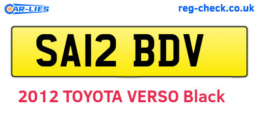 SA12BDV are the vehicle registration plates.