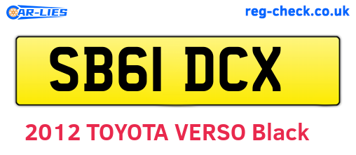 SB61DCX are the vehicle registration plates.
