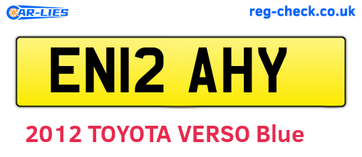 EN12AHY are the vehicle registration plates.