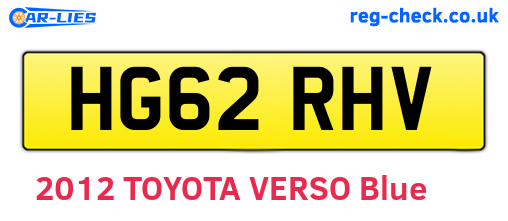 HG62RHV are the vehicle registration plates.