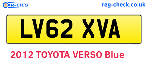 LV62XVA are the vehicle registration plates.