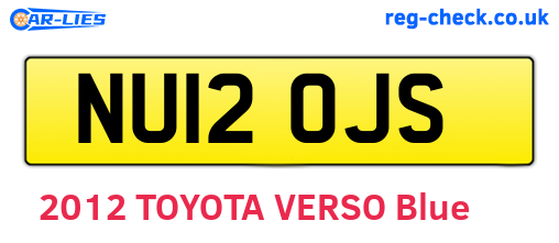 NU12OJS are the vehicle registration plates.