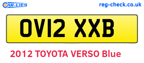 OV12XXB are the vehicle registration plates.