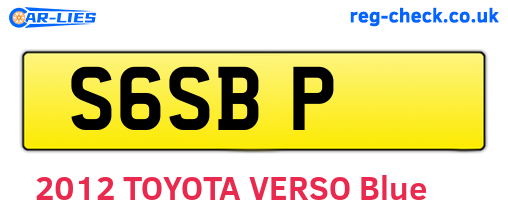 S6SBP are the vehicle registration plates.