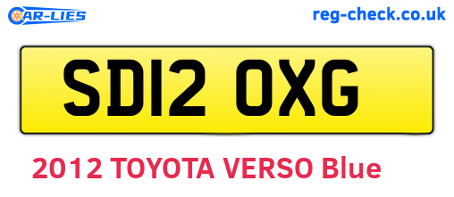 SD12OXG are the vehicle registration plates.