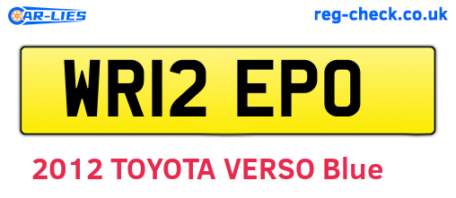 WR12EPO are the vehicle registration plates.