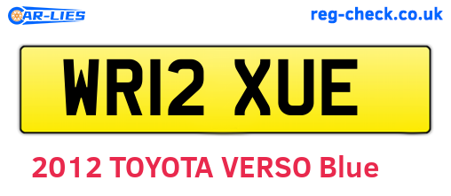 WR12XUE are the vehicle registration plates.