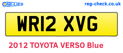 WR12XVG are the vehicle registration plates.