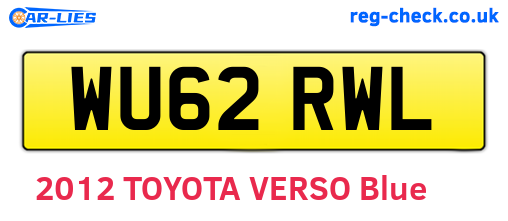 WU62RWL are the vehicle registration plates.
