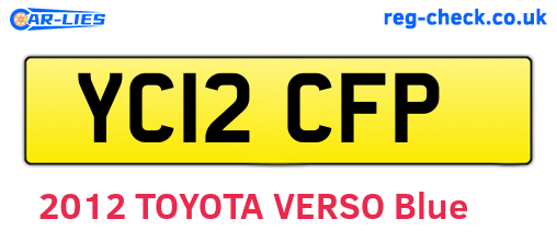 YC12CFP are the vehicle registration plates.