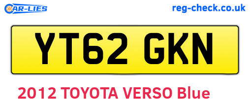 YT62GKN are the vehicle registration plates.