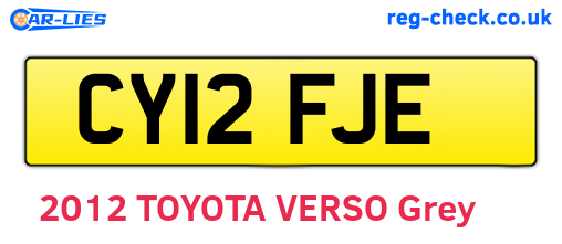 CY12FJE are the vehicle registration plates.