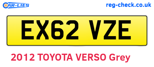 EX62VZE are the vehicle registration plates.