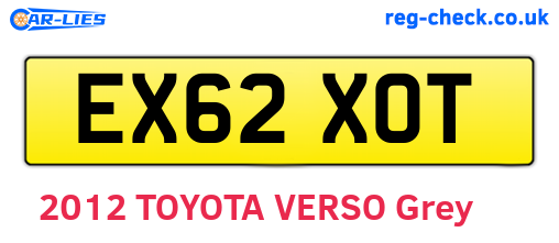 EX62XOT are the vehicle registration plates.