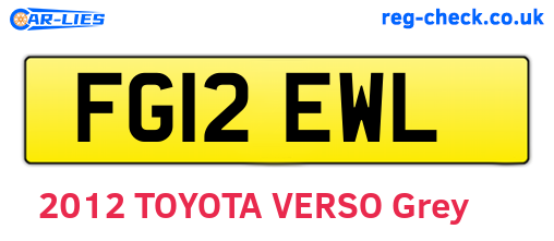 FG12EWL are the vehicle registration plates.