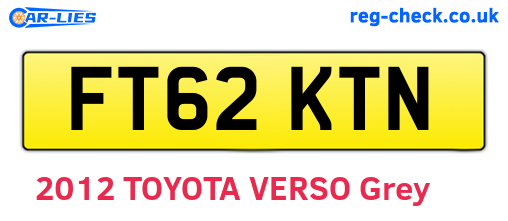 FT62KTN are the vehicle registration plates.