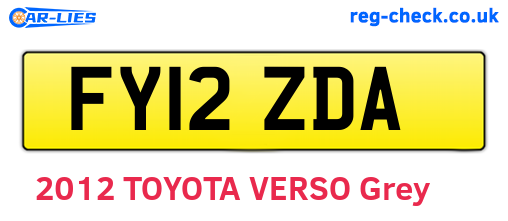 FY12ZDA are the vehicle registration plates.