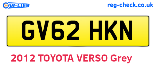 GV62HKN are the vehicle registration plates.