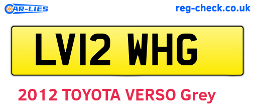 LV12WHG are the vehicle registration plates.