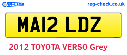 MA12LDZ are the vehicle registration plates.