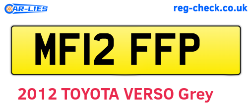 MF12FFP are the vehicle registration plates.