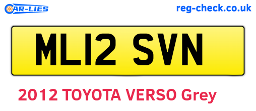 ML12SVN are the vehicle registration plates.