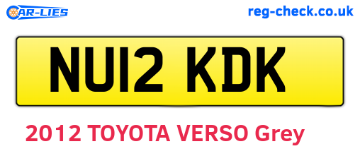 NU12KDK are the vehicle registration plates.