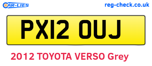 PX12OUJ are the vehicle registration plates.