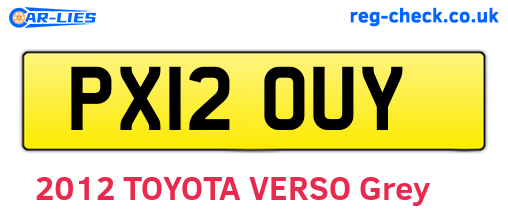 PX12OUY are the vehicle registration plates.