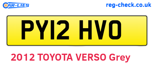 PY12HVO are the vehicle registration plates.