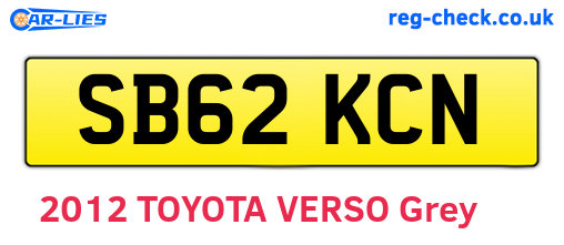 SB62KCN are the vehicle registration plates.