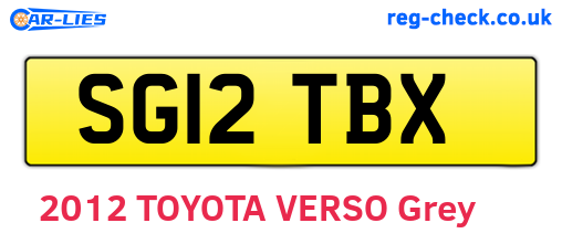 SG12TBX are the vehicle registration plates.