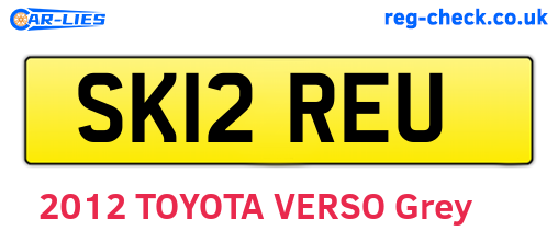 SK12REU are the vehicle registration plates.