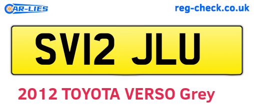 SV12JLU are the vehicle registration plates.