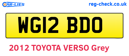 WG12BDO are the vehicle registration plates.