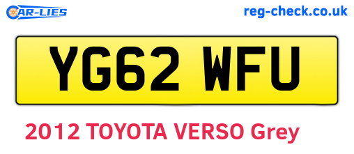 YG62WFU are the vehicle registration plates.