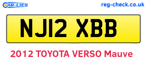 NJ12XBB are the vehicle registration plates.