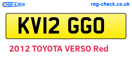 KV12GGO are the vehicle registration plates.