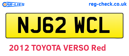 NJ62WCL are the vehicle registration plates.